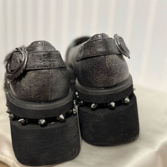 Metropolis Platform Flats Spiked Goth Shoes Alt Steampunk Cyber Punk Women Sz 10 - Picture 5 of 7